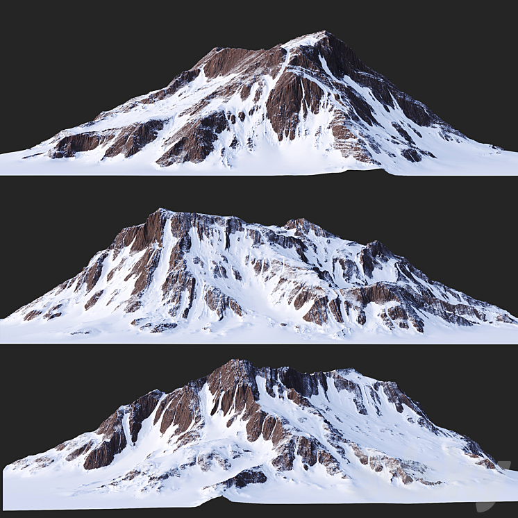 雪山04（6066660_不规则_Vray,Corona）