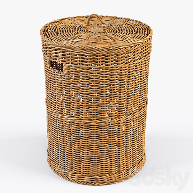 洗衣篮002（616104_圆形_Vray）