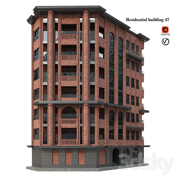 住宅楼47（6198122_长方形_Vray,Corona）
