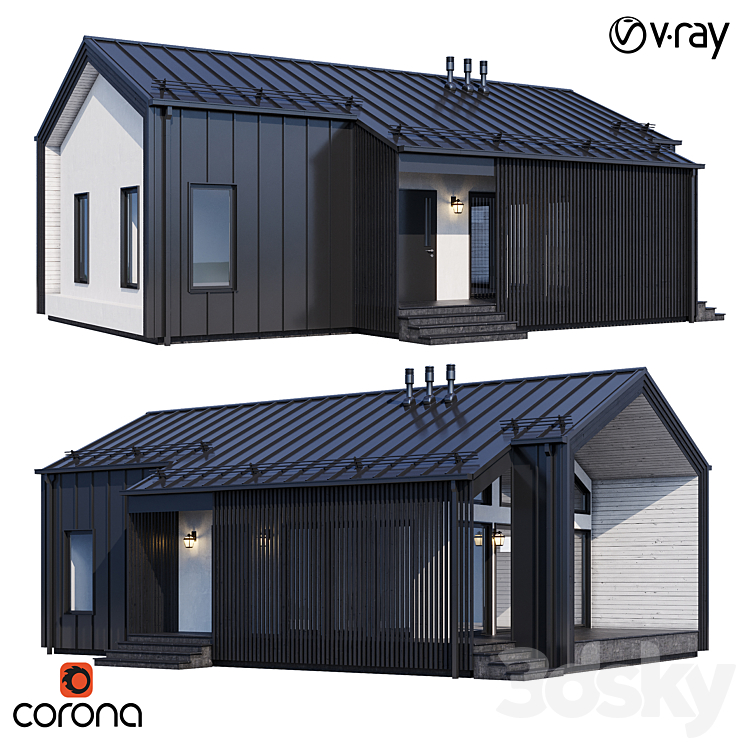 现代住宅v82（6574045_长方形_Vray,Corona）