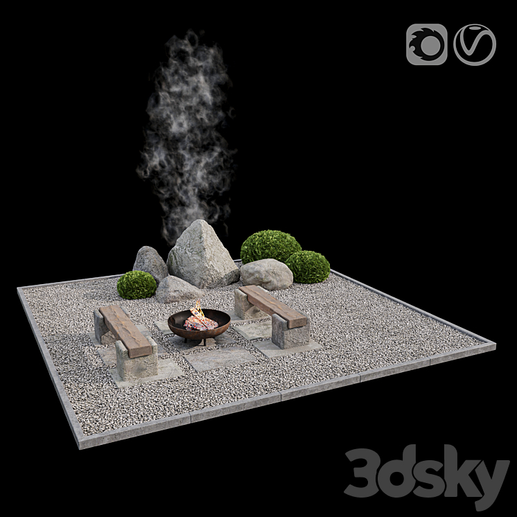 岩石花园休息区（6717847_正方形_Vray,Corona）