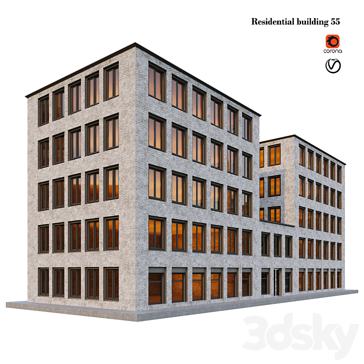 住宅楼55（6748614_长方形_Vray,Corona）
