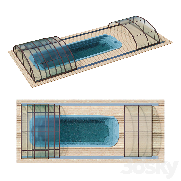 带凉亭的复合泳池“土伦”（6766876_长方形_Corona）