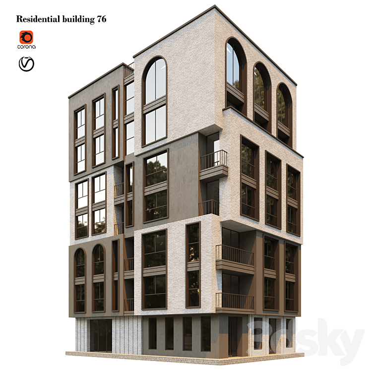 住宅楼76（6843067_正方形_Vray,Corona）