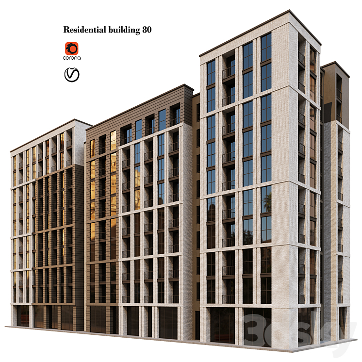 住宅楼80（6854520_长方形_Vray,Corona）