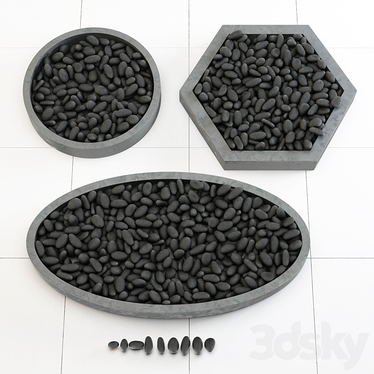 卵石基座（688746_椭圆形_Vray）