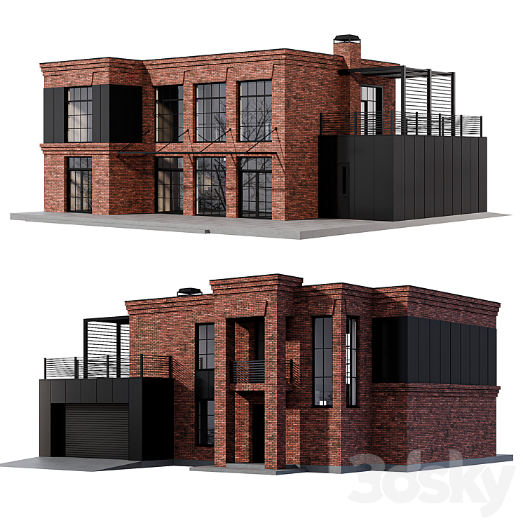 阁楼式现代砖房（6963038_长方形_Corona）