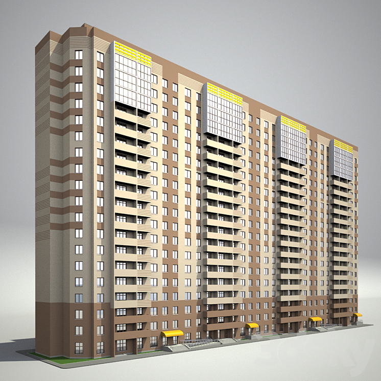 多层住宅楼02（699790_长方形_Vray）