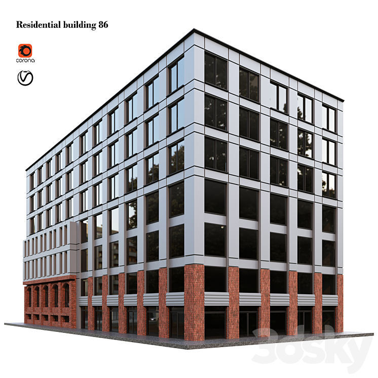 住宅楼86（7009034_长方形_Vray,Corona）