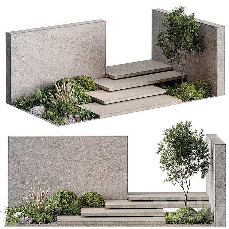 景观家具楼梯-套装01（7018285_长方形_Vray,Corona）