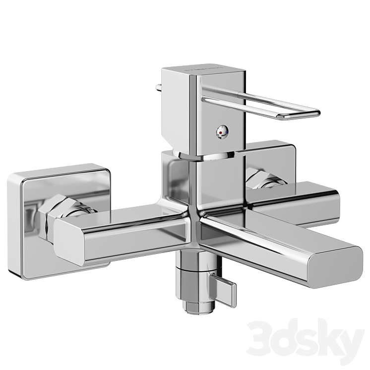 OM带淋浴的浴缸搅拌机STWORKI Bramming S40100CR铬合金（7054740_长方形_Corona）