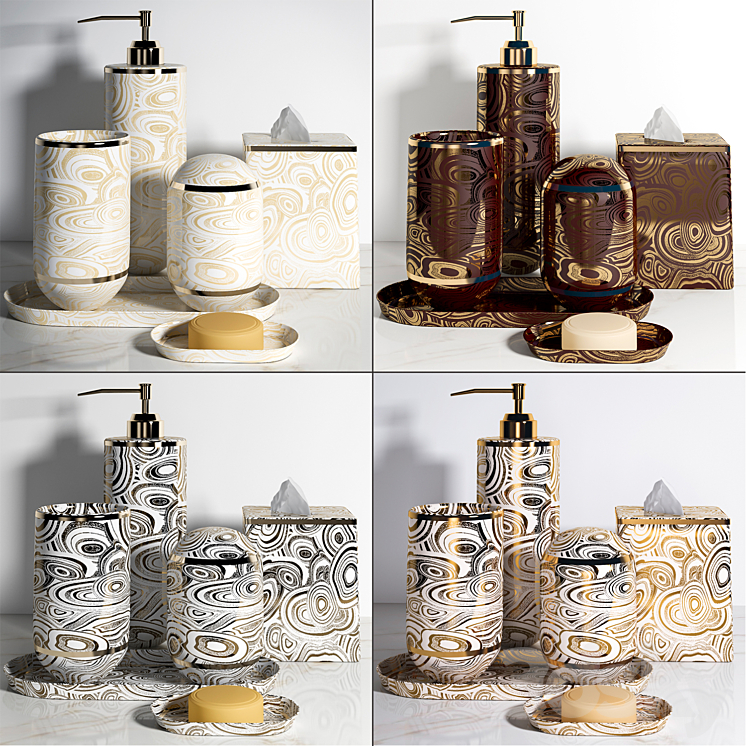 浴室配件套装5（717320_圆形_Vray）