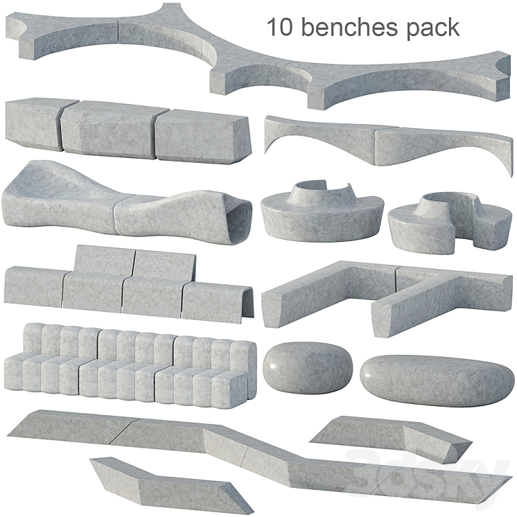 混凝土工作台组（7362783_不规则_Vray,Corona）