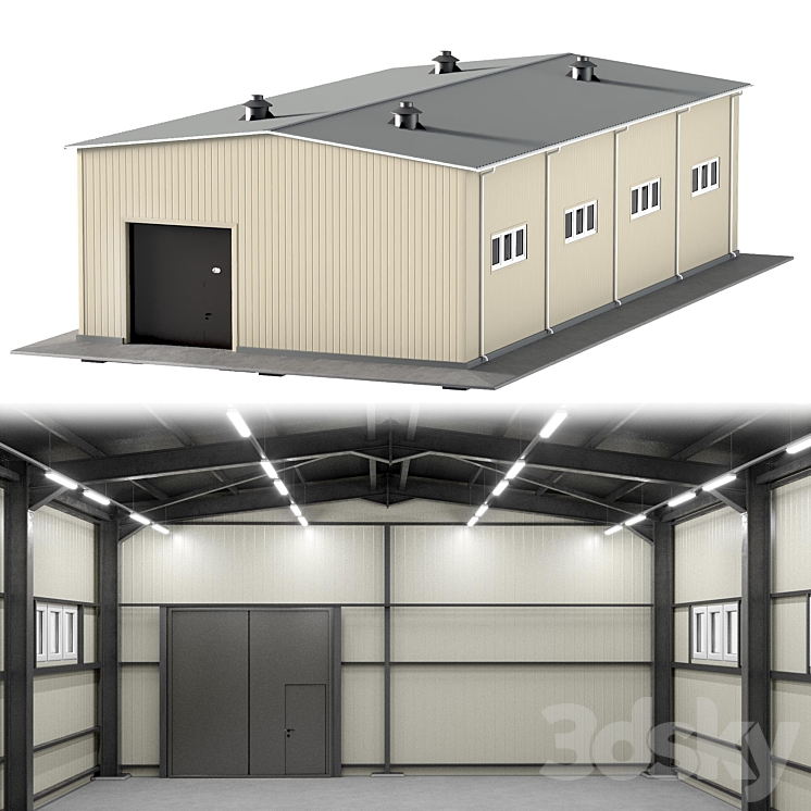 仓库机库（7574278_长方形_Vray,Corona）