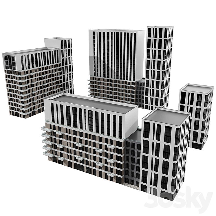 138号建筑群（7631544_长方形_Vray,Corona）