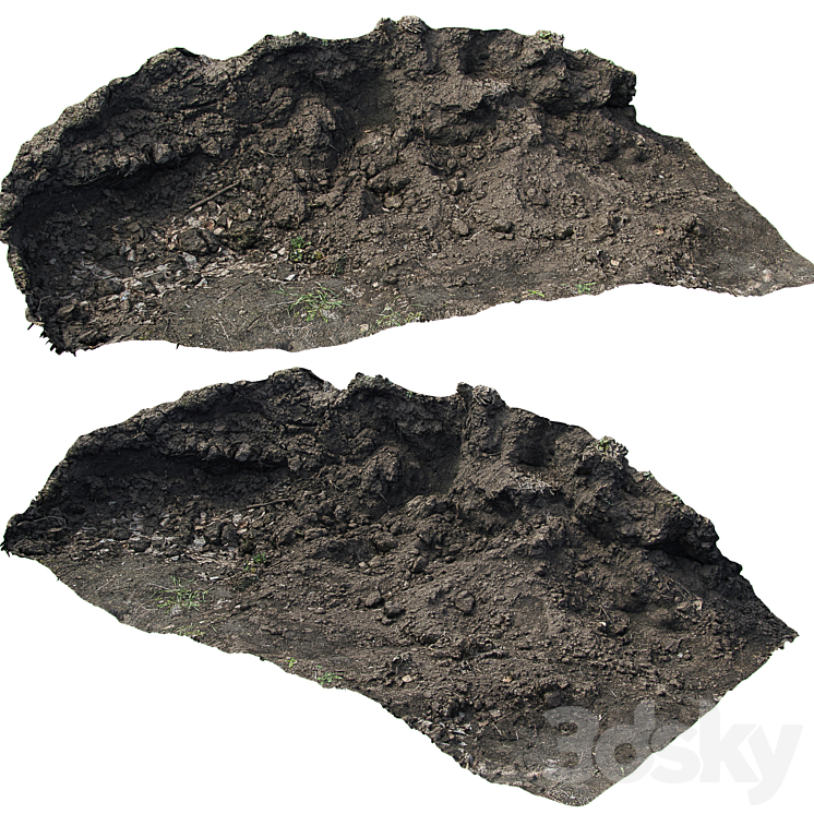 一堆土的破裂（7650073_长方形_Vray,Corona）