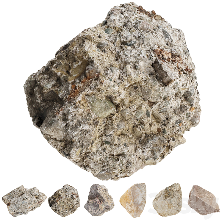 3D扫描石头集第01卷（7711437_不规则_Vray,Corona）