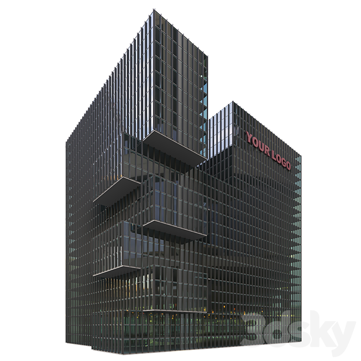 收藏楼塔楼摩天大楼现代1号至3号（7783338_角_Vray）