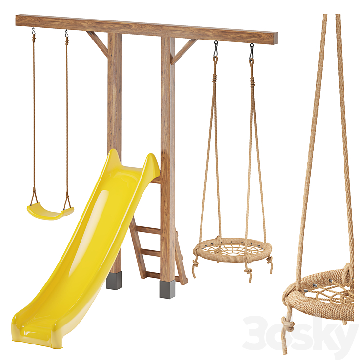 木制秋千套装01（7926055_长方形_Vray,Corona）
