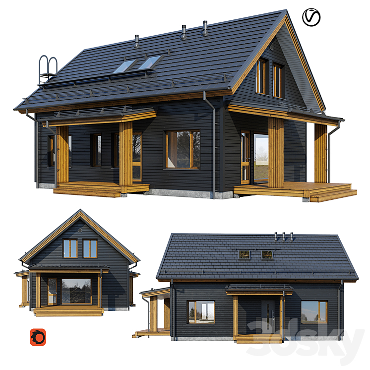 现代住宅V126（8083695_长方形_Vray,Corona）