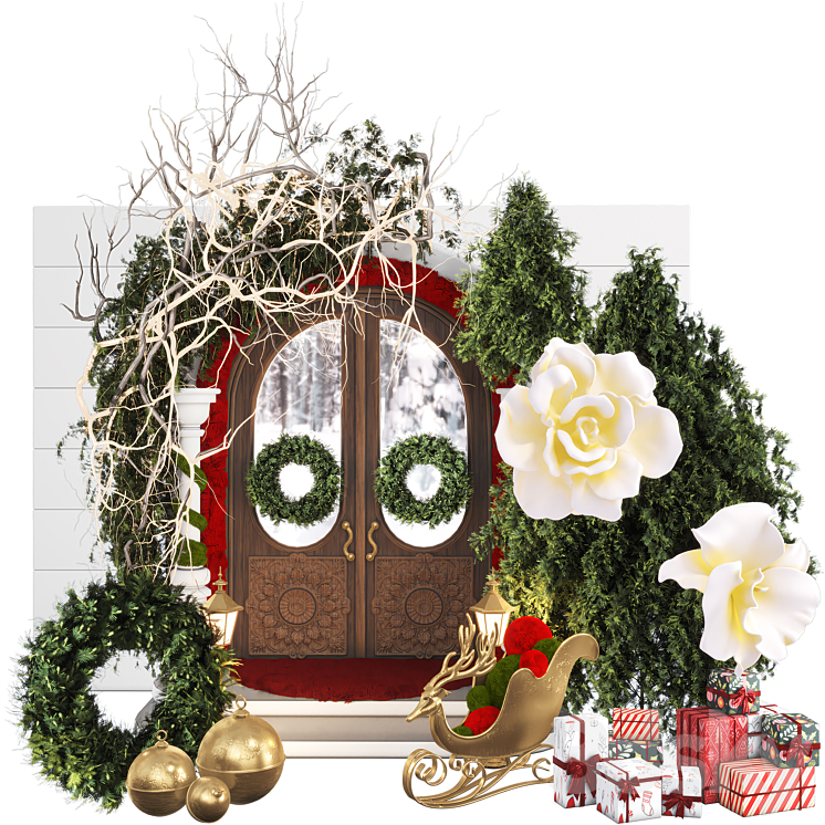 童话圣诞拱门（8363456_圆形_Vray）