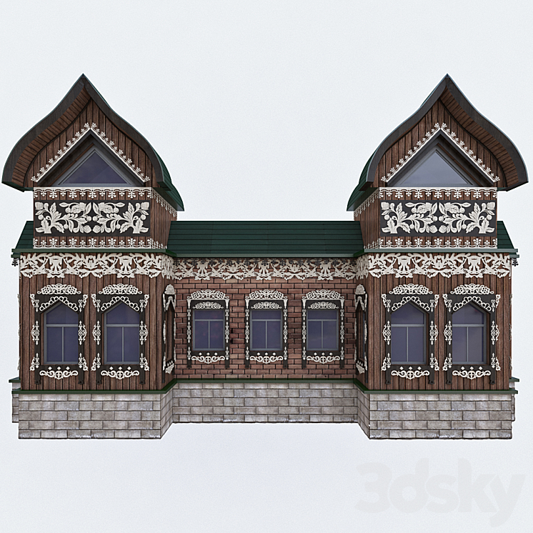 私人住宅的外立面（977132_多边形_Vray）